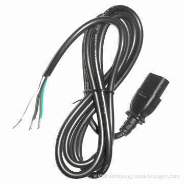 3-pin AC Power Cable with Tin-bared, Black